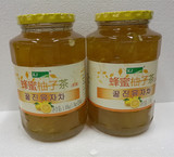 KJ蜂蜜柚子茶1050g韩国原装进口冲饮果肉含75%国际柚子果酱大瓶装