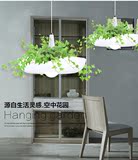 意大利设计铝材艺术灯花盆空中花园盆栽植物北欧宜家餐厅创意吊灯