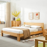 全实木床 欧式1.5 1.8米简约水曲柳双人床美式北欧大床日式橡木床