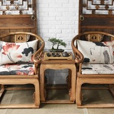 古典荷花中式明清椅子坐垫棉麻茶楼餐桌椅垫皇宫太师椅垫红木仿古