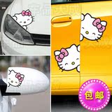 KT猫咪车贴纸 搞笑个性汽车装饰车身车门拉花 卡通可爱遮挡划痕贴