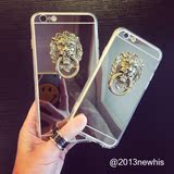 情侣狮子头 iphone6s手机壳指环苹果6plus软壳硅胶套5s镜面套女潮