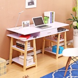 包邮宜家实木电脑桌  家用台式笔记本办公写字台  简约现代书桌