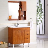 中式橡木浴室柜组合落地式卫生间洗脸盆洁具面盆洗手盆洗漱台卫浴