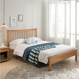 日式纯实木双人床1.5米白橡木1.8米实木床单人床简约现代卧室家具