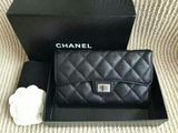 日本中古vintage二手Chanel香奈儿黑色荔枝皮长款钱包