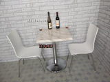 大理石桌饭店餐桌椅白色方桌曲木椅子不锈钢火锅奶茶大理石定制