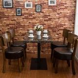 现货复古咖啡厅西餐厅桌子 奶茶甜品烘培火锅店大理石餐桌椅组合