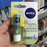 原装进口NIVEA妮维雅自然舒润护唇膏柠檬橄榄4.8g香港专柜正品