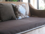 美美迪高档棉麻布艺防尘罩沙发巾沙发坐垫纯色深咖啡色可定制
