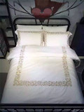 中国风北欧乡村美式简约现代欧式黑白刺绣四件套床上用品被套床单