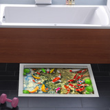 佩格 洗手间防滑3D地砖贴画卧室地板装饰贴纸门口迎宾地贴3D金鱼