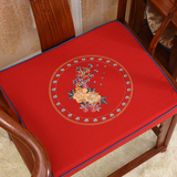 定制中式坐垫新古典红木圈椅坐垫带靠背垫实木官帽餐椅子家具坐垫