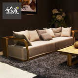 实木布艺沙发组合设计师调性北欧家具布沙发小户型三人可拆洗沙发