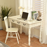 地中海书桌美式全实木风格家用电脑办公桌椅子写字台卧室欧式书桌