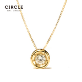 Circle日本珠宝 钻石吊坠18k黄金单钻20分钻石锁骨项链正品女款