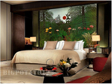 卢梭的森林巨幅风景油画客厅电视背景墙卧室无缝布壁画墙纸