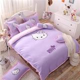 外贸三四件套公主风韩版全棉床上用品 韩式床床罩被套粉色可爱