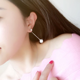 日韩国时尚925纯银针后挂式耳钉女气质微镶锆石耳坠耳环耳饰品