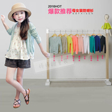 韩国童装夏季女童糖果色薄款针织衫开衫外套百搭儿童防晒衣空调衫