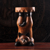 泰国工艺品实木雕刻凳子 东南亚家具装饰摆件创意动物换鞋凳椅子