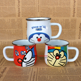 卡通机器猫搪瓷杯儿童水杯马克杯 珐琅瓷杯水杯 咖啡牛奶杯早餐杯