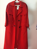 2016春装宽松长袖中长款大码欧美超长修身显瘦抗皱红色风衣外套女