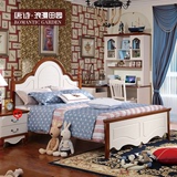 地中海床 实木床1.5米双人床美式高箱床1.8卧室家具儿童田园床