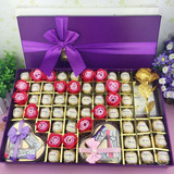 正品德芙白巧克力礼盒装 金玫瑰花送男女朋友七夕情人节创意礼物