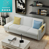 枫森 北欧小户型公寓实木布艺沙床现代简约可折叠2.1米三人沙发