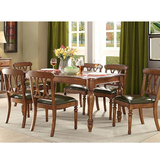 美式餐桌美式乡村餐桌椅6人组合长方形欧式全实木饭桌R2008