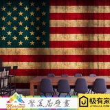美国国旗墙纸欧式复古怀旧大型壁画KTV休闲咖啡酒吧铁皮壁纸定制