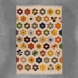 kilim波西米亚风格手工编织羊毛地毯花朵图案公主房儿童房地毯