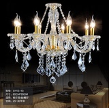 欧式现代金色蜡烛水晶吊灯 卧室客厅餐厅酒店工程客房水晶灯具