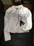 欧洲站白色牛仔外套 2016夏女 七分袖长袖纯白色 牛仔短款上衣潮