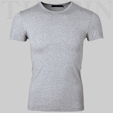 TUOPIN夏季纯棉运动短袖男士紧身T恤简约半袖圆领体恤衫 纯色大码