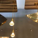 北欧简约时尚水晶玻璃球多头吊灯创意餐厅吧台吊灯led装饰灯泡