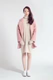 SORAIDO独立设计2016春季女装新品仿麂皮茧型宽松风衣外套烟粉色