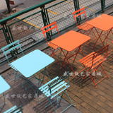 盛世花园阳台户外折叠桌椅三件套铁艺酒吧咖啡厅休闲露台桌椅组合