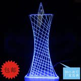 3D立体LED小夜灯广州小蛮腰灯塔房间装饰插电台灯创意生日礼物
