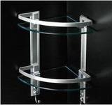 淋浴房专用太空铝/钢化玻璃双层置物架