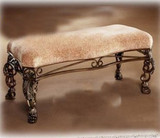 欧式时尚铁艺换鞋凳 双人长凳 小憩凳子带软坐垫 鞋店坐凳 沙发凳