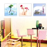 包邮 时尚现代客厅餐厅装饰画时钟/三联无框画挂钟/钟表 CX-067