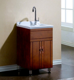橡木浴室柜组合50607080落地式阳台实木洗衣柜带搓板深盆洗衣池