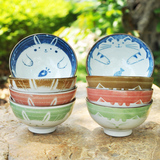 创意可爱陶瓷碗米饭汤碗简约 儿童碗卡通套装日韩式餐具碗 家用