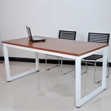 双人餐桌办公桌台式电脑桌会议桌钢木书桌回型腿可定制包邮板式