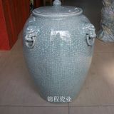 景德镇陶瓷米缸米桶茶叶罐防湿防潮厨房储物罐米桶 50斤装裂纹釉