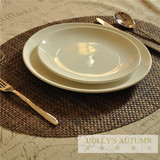 外贸欧式环保pvc西餐垫餐桌垫杯垫隔热垫水洗速干 青铜色椭圆