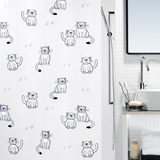 瑞士品牌SPIRELLA时尚Gary卡通黑白加菲猫卫生间PEVA防水浴帘包邮