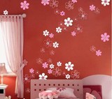 墙壁贴画墙贴纸 卧室温馨婚房浪漫床头客厅电视背景墙贴花 花瓣雨